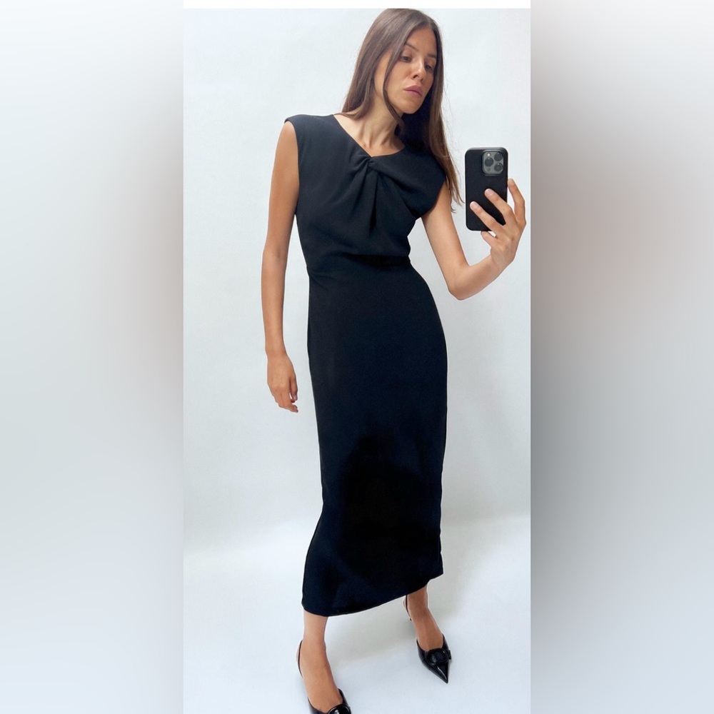 Zara Navy Midi Dress